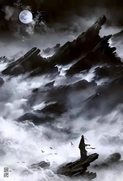 插画师笔下的武侠世界_中国_水墨_冉梦生