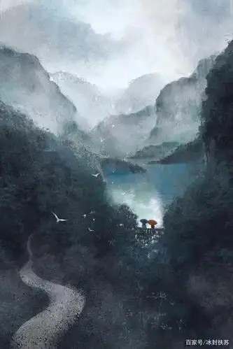 武侠风水墨画,意境美