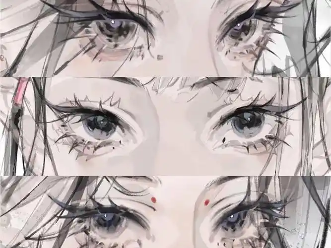 古风水墨眼睛画法