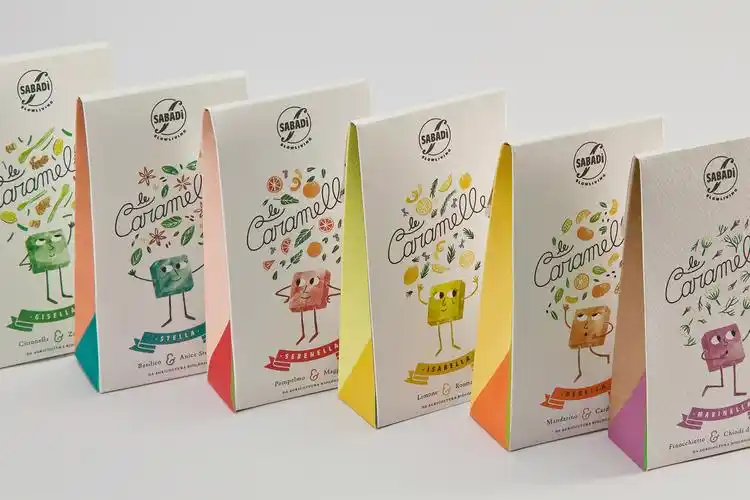 复古风格的sabadì糖果包装设计