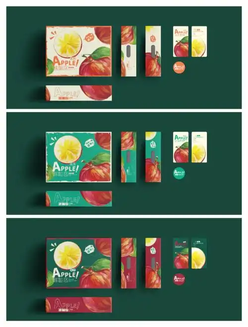 原创手绘苹果包装设计高原冰糖心苹果