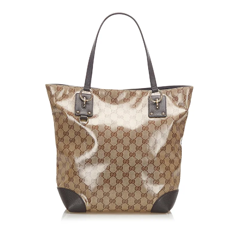 Ladies Gucci shoulder bags with a magnetic - closure flapLadies Gucci shoulder bags with a magnetic - closure flapGucci GG Crystal Tote Bag (SHG-18060)