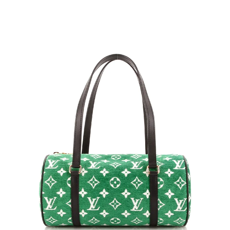 Papillon Handbag LV Match Monogram Jacquard Velvet