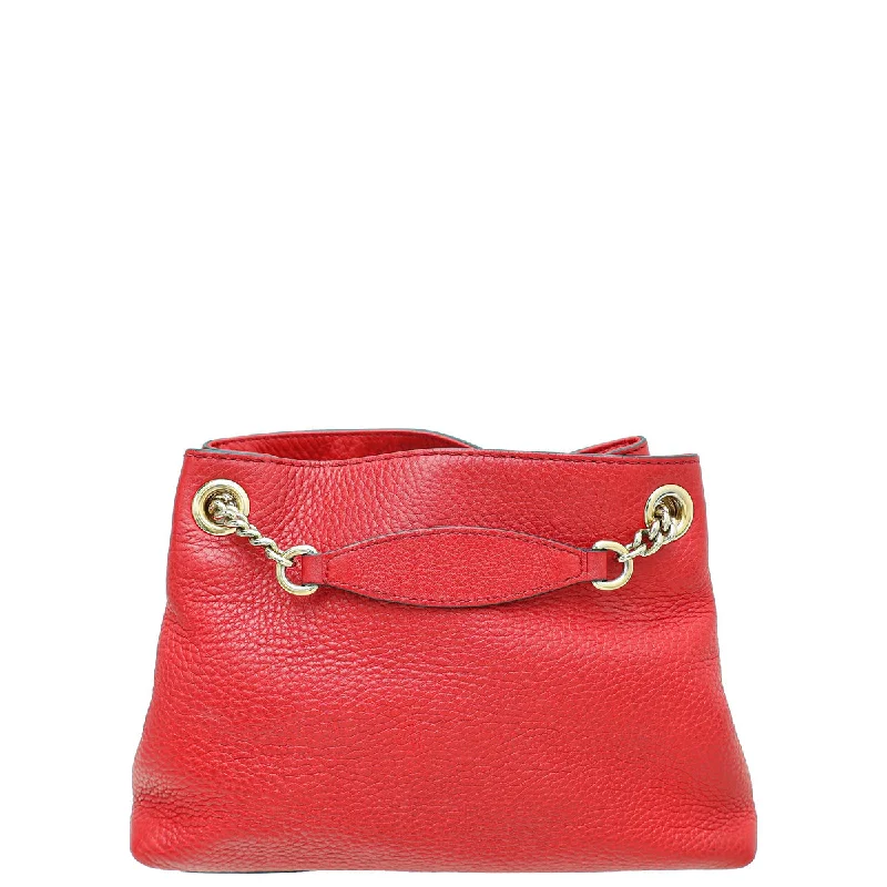 Women Gucci bags with interlocking G hardware for a classic lookWomen Gucci bags with interlocking G hardware for a classic lookGucci Red Soho Tassel Chain Small Shoulder Bag