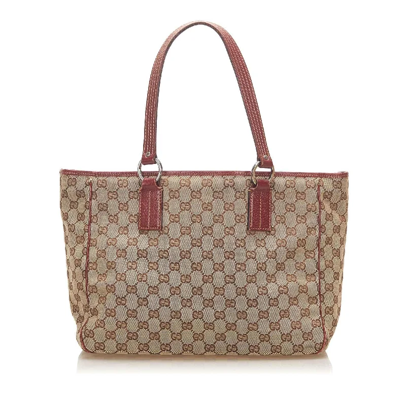 Women Gucci Sylvie bags with a detachable ribbon detailWomen Gucci Sylvie bags with a detachable ribbon detailGucci GG Canvas Tote Bag (SHG-18350)