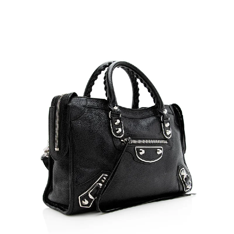 	Balenciaga Speed large size made of stretchy fabricBalenciaga Chevre Metallic Edge City Small Satchel (SHF-21084)