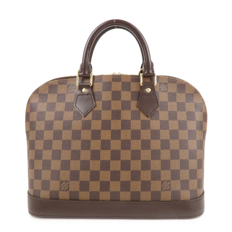 Louis Vuitton tote bags with a double - handle and shoulder - strap optionLouis Vuitton Damier Alma PM Hand Bag Brown N51131