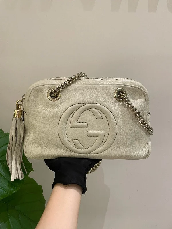 Ladies Gucci Dionysus bags in a pastel colorLadies Gucci Dionysus bags in a pastel colorGucci Soho White Leather Shoulder Bag Medium