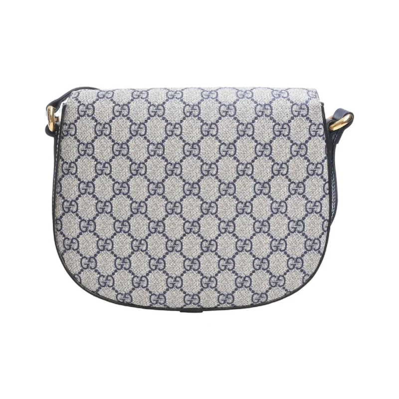 Women Gucci bags with a front - zip pocket for small itemsWomen Gucci bags with a front - zip pocket for small itemsGUCCI GG Supreme Leather Shoulder Bag 432150 Navy Ladies