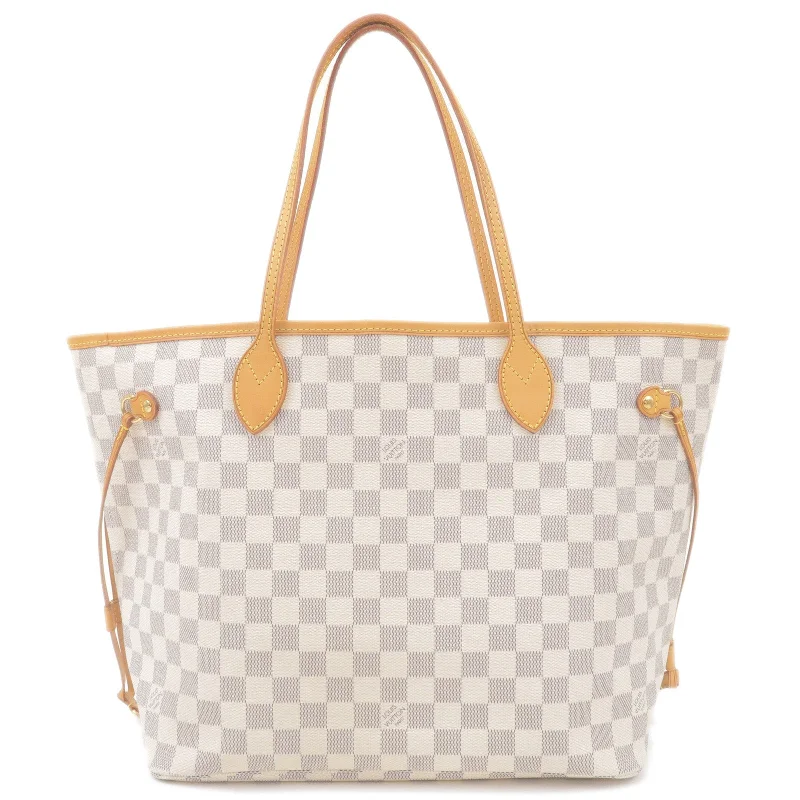 Ladies Louis Vuitton Petite Malle bags in a pastel color for a soft lookLouis Vuitton Damier Azur Neverfull Tote Bag MM N51107