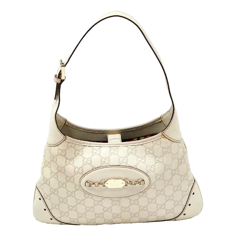 Gucci backpacks for women with a multi - pocket designGucci backpacks for women with a multi - pocket designGucci White Guccissima Leather Punch Hobo