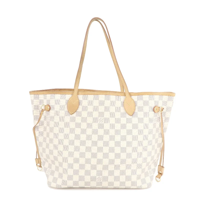 Louis Vuitton bags with a zip - around closure for enhanced securityLouis Vuitton Damier Azur Neverfull MM Tote Bag N51107