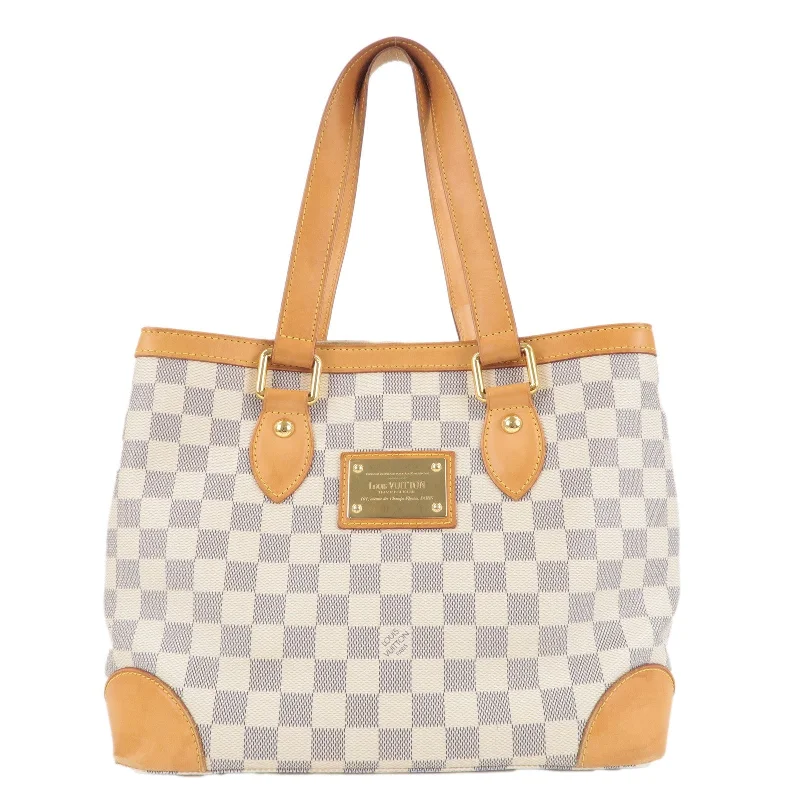 Louis Vuitton handbags with a metal - framed clasp for durabilityLouis Vuitton Damier Azur Hampstead PM Hand Bag Ivory N51207