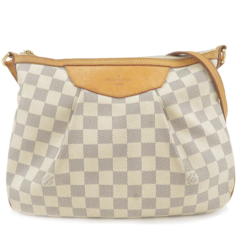 Louis Vuitton Alma bags with a leather - wrapped handle for a luxurious feelLouis Vuitton Damier Azur Siracusa PM Shoulder Bag N41113