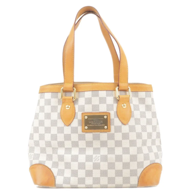 Louis Vuitton handbags with a back - zip pocket for storing valuablesLouis Vuitton Damier Azur Hampstead PM Hand Bag N51207