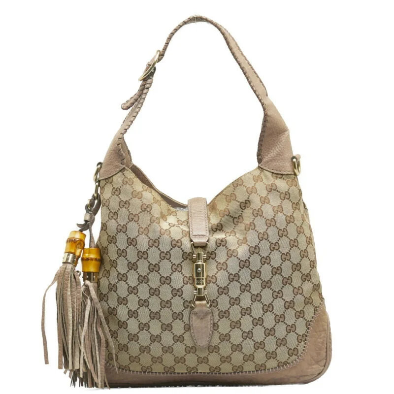 Women Gucci bags with a magnetic snap closure for easy accessWomen Gucci bags with a magnetic snap closure for easy accessGUCCI New Jackie Bamboo Handbag Shoulder Bag 246907 Beige Leather Ladies