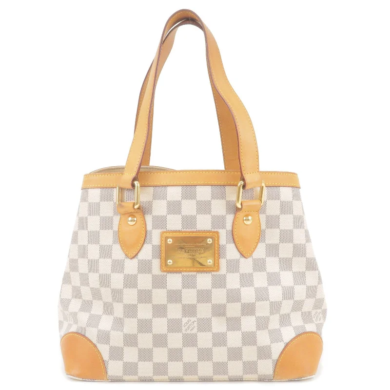 Louis Vuitton backpacks with a sleek, minimalist design for styleLouis Vuitton Damier Azur Hampstead PM Hand Bag N51207