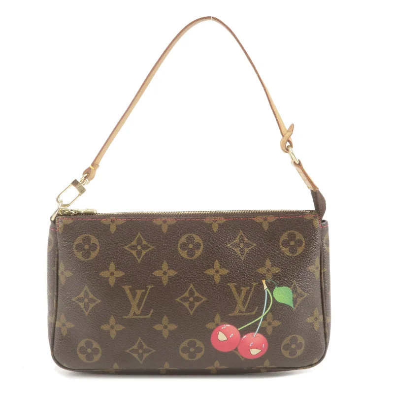 Louis Vuitton bags with a snap - button closure and a decorative charm for styleLouis Vuitton Cherry Pochette Accessoires Pouch Brown M95008