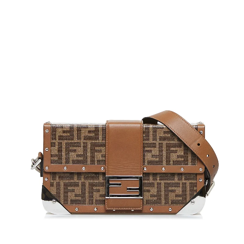 	Balenciaga Arena medium size with gold - embossed logoBrown Fendi Zucca Baguette Trunk Crossbody Bag