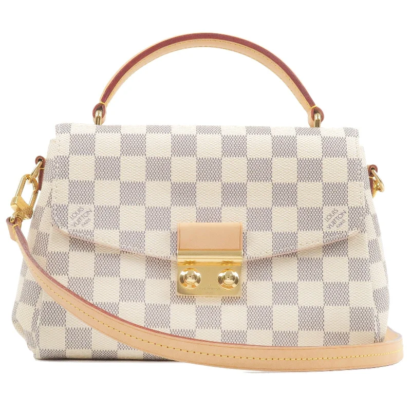 Louis Vuitton crossbody bags with a woven leather strap for textureLouis Vuitton Damier Azur Croisette 2Way Hand Bag N41581