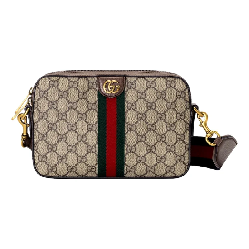 Women Gucci crossbody bags with a woven leather strapWomen Gucci crossbody bags with a woven leather strapGucci Ophidia Small Crossbody Bag Iconic Gucci Logo Canvas