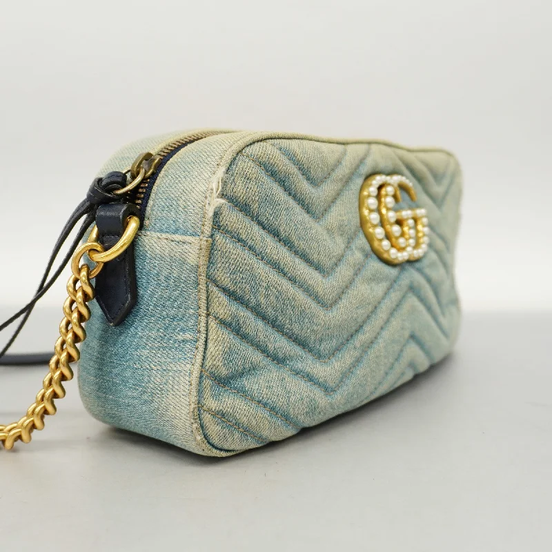 Gucci handbags for women with a back - zip pocketGucci handbags for women with a back - zip pocketGUCCIAuth  GG Marmont Shoulder Bag Velor 447632 Women's Denim Light Blue