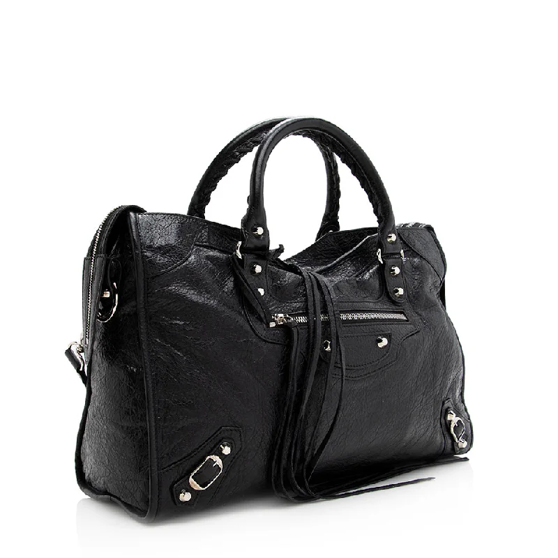 	Balenciaga Track Bag large size with leather - trimmed handlesBalenciaga Agneau Classic City Satchel (SHF-20899)