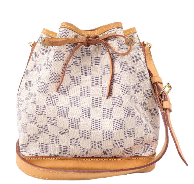 Louis Vuitton tote bags with a double - handle and shoulder - strap optionLouis Vuitton Damier Azur Noe BB Shoulder Bag N41220