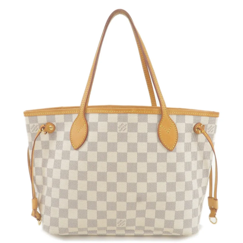 Louis Vuitton backpacks with a hidden back pocket for securityLouis Vuitton Damier Azur Neverfull PM Tote Bag N51110