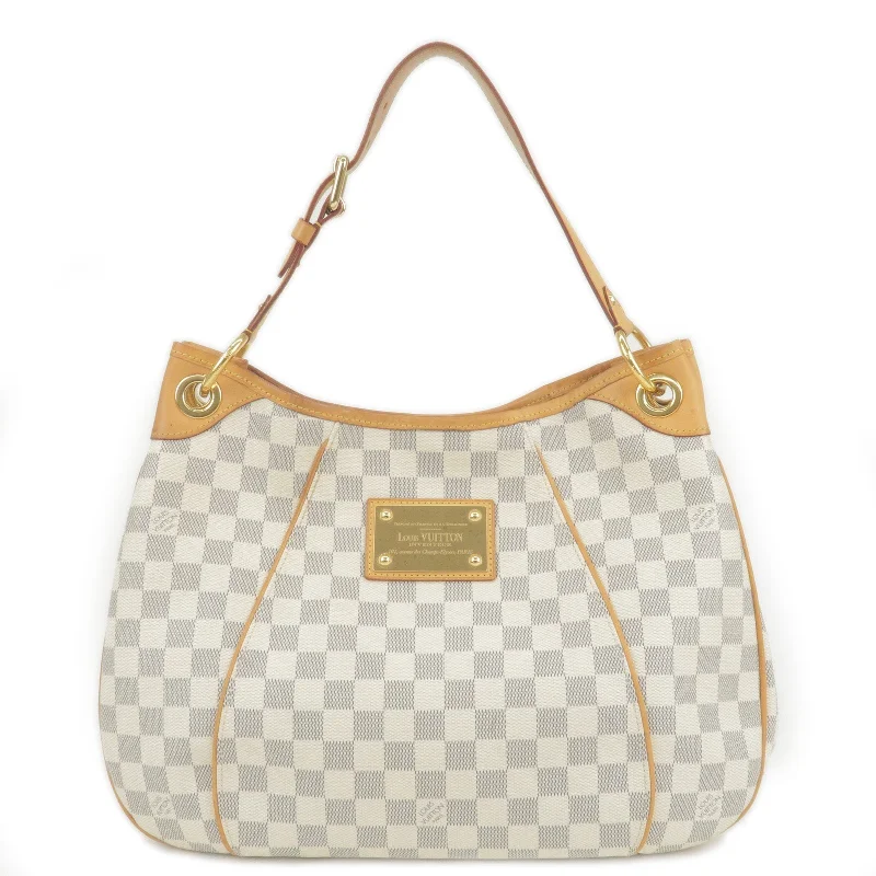 Ladies Louis Vuitton shoulder bags with a single - handle silhouetteLouis Vuitton Damier Azur Galliera PM Shoulder Bag N55215