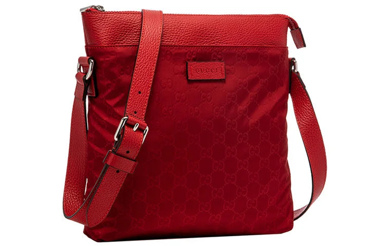 Ladies Gucci shoulder bags with a single - handle designLadies Gucci shoulder bags with a single - handle designGUCCI Logo Leather Logo Nylon Shoulder Messenger Bag Red Classic 510342-K28AN-6523