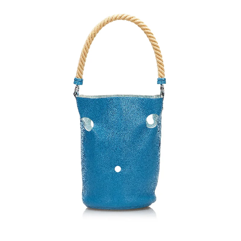 	Balenciaga Le Dix small size with leather - trimmed edgesBlue Hermès Clemence Mangeoire Bucket PM