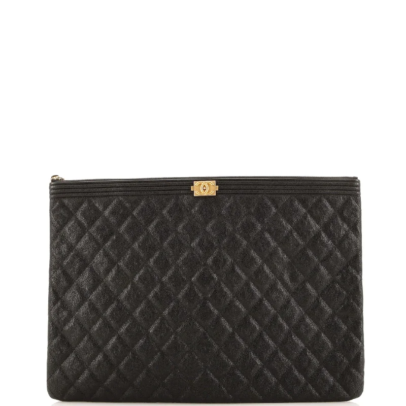 Boy O Case Clutch Quilted Caviar Large