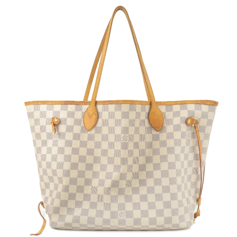 Ladies Louis Vuitton Petite Malle bags in a pastel color for a soft lookLouis Vuitton Damier Azur Neverfull MM Tote Bag Hand Bag N51107