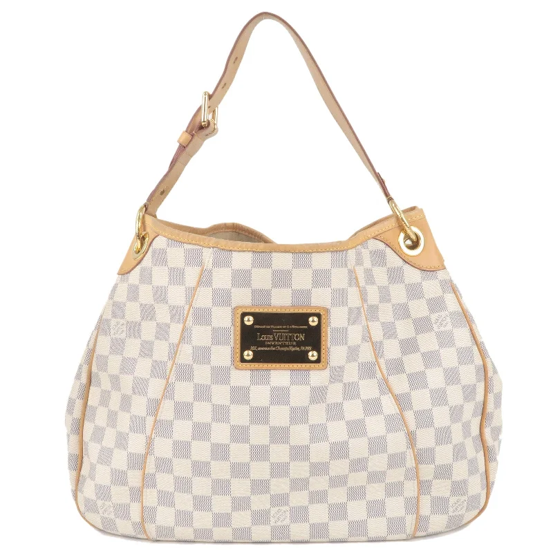 Ladies Louis Vuitton Capucines bags with a detachable shoulder strapLouis Vuitton Damier Azur Galliera PM Shoulder Bag N55215