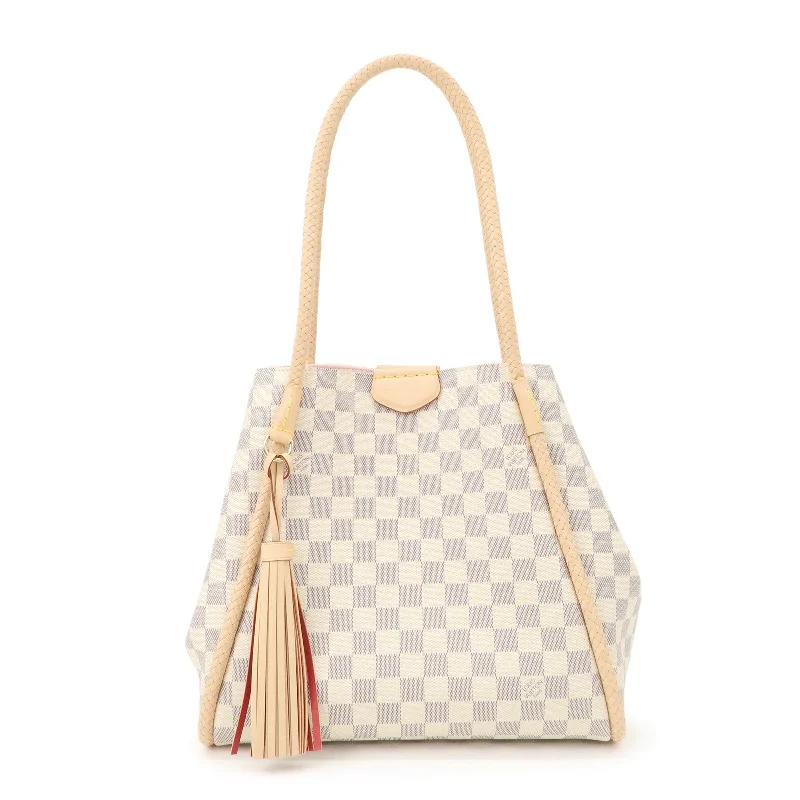 Ladies Louis Vuitton Capucines bags with a detachable shoulder strapLouis Vuitton Damier Azur Propriano Shoulder Bag N44027