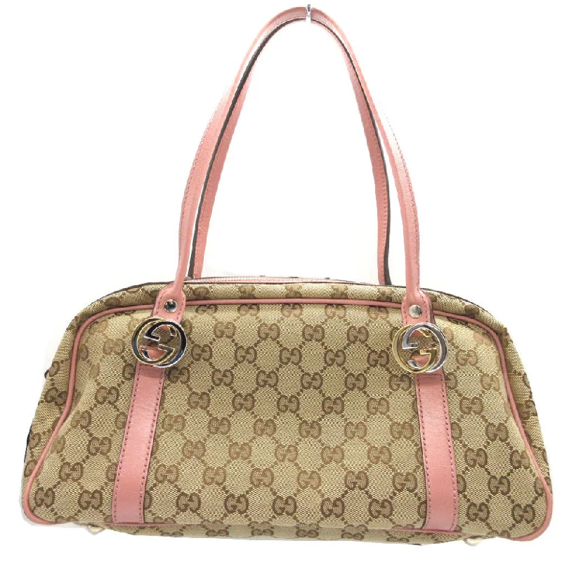 Women Gucci bags with a front - flap pocket for quick - access itemsWomen Gucci bags with a front - flap pocket for quick - access itemsGUCCI Tote Bag 232958 GG canvas beige Shoulder GG Twins Women Used