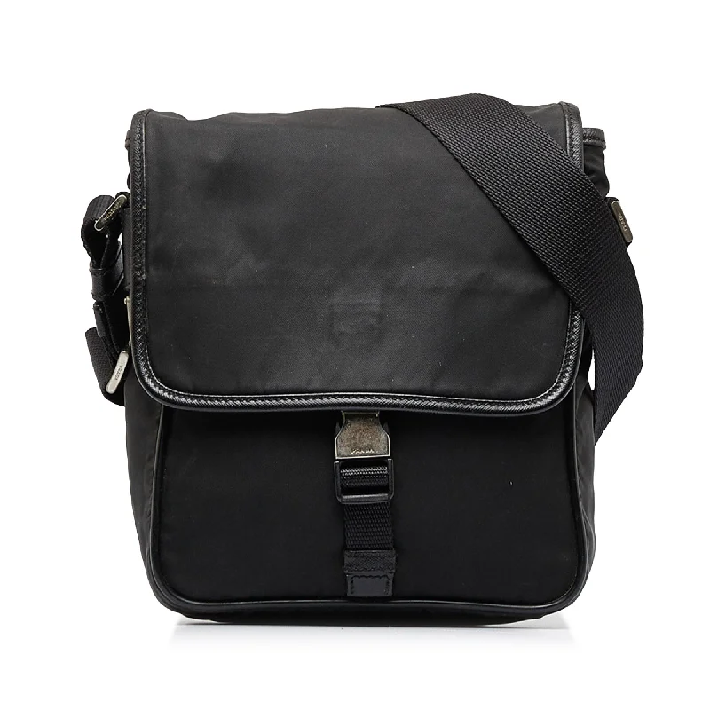 	Balenciaga Speed medium size with detachable pouch insideBlack Prada Tessuto Buckle Messenger Bag