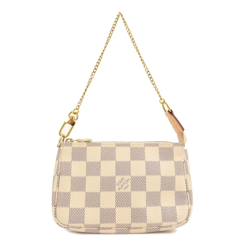 Ladies Louis Vuitton Capucines bags with a detachable shoulder strapLouis Vuitton Damier Azur Mini Pochette Accessoires Pouch N58010