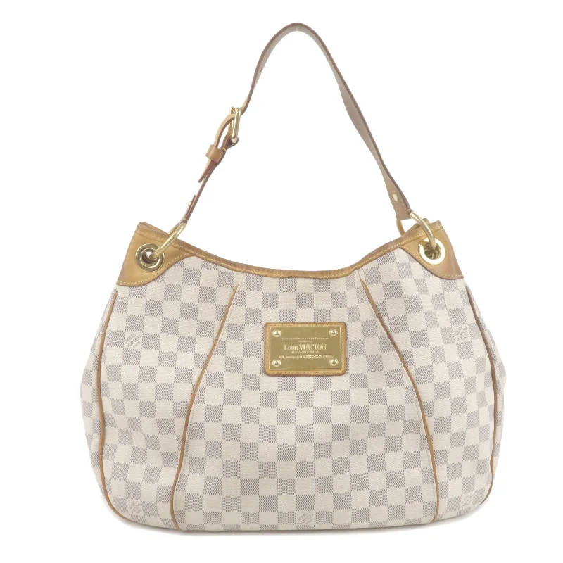 Louis Vuitton tote bags with a water - resistant coating for outdoor useLouis Vuitton Damier Azur Galliera PM Shoulder Bag N55215