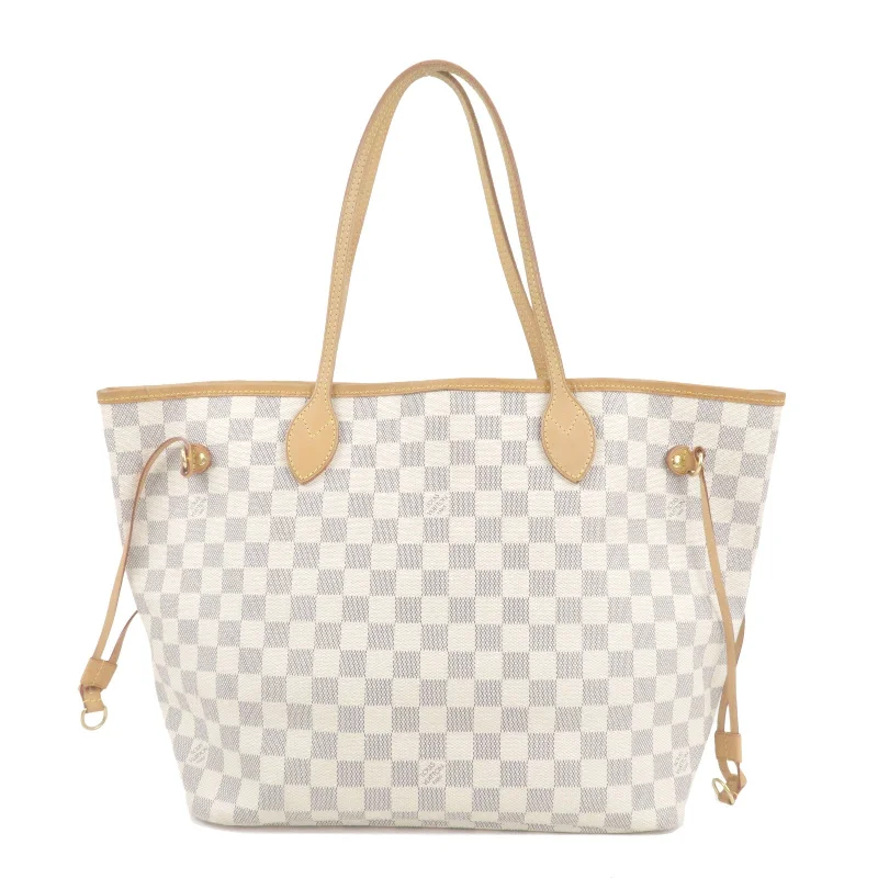 Louis Vuitton Alma bags with a monogram - embossed leather surfaceLouis Vuitton Damier Azur Neverfull MM Tote Bag N51107