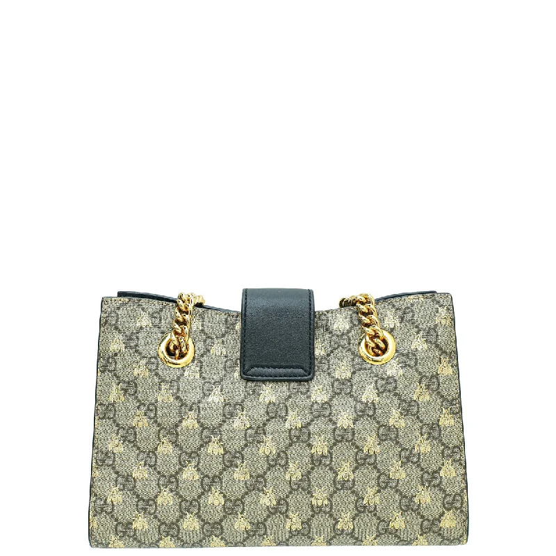 Medium - sized Women Gucci handbags for everyday useMedium - sized Women Gucci handbags for everyday useGucci Bicolor GG Supreme Bee Print Padlock Small Bag