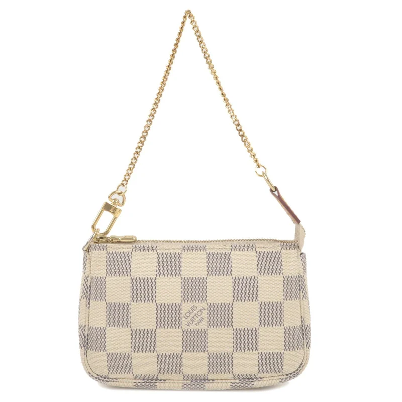 Louis Vuitton Alma bags with a monogram - embossed leather surfaceLouis Vuitton Damier Azur Mini Pochette Accessoires Pouch N58010