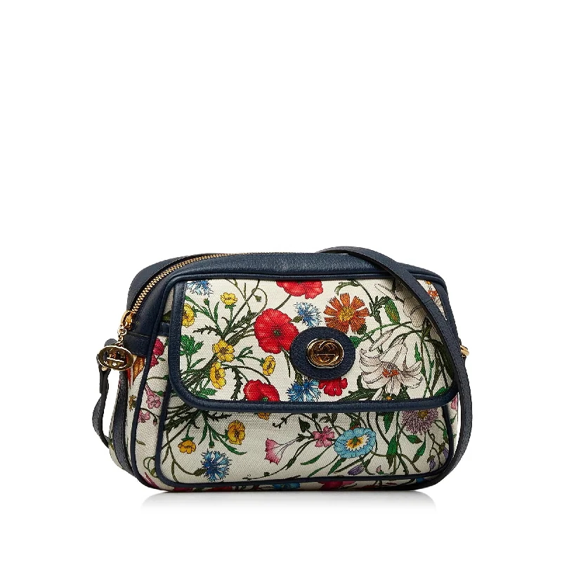 Women Gucci crossbody bags with a woven leather strapWomen Gucci crossbody bags with a woven leather strapGucci Flora Crossbody Bag (sbldJF)