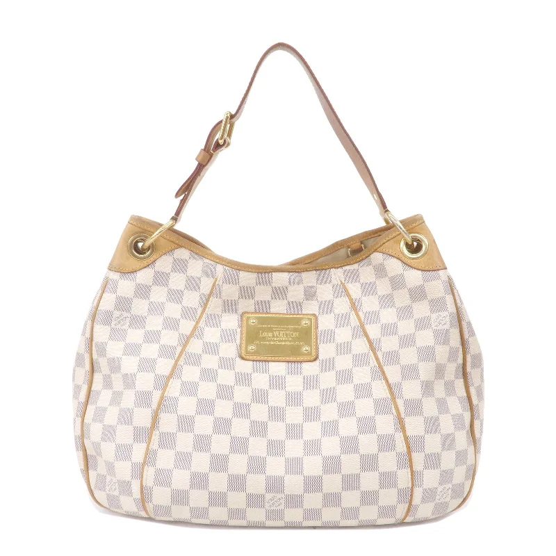 Louis Vuitton tote bags with a printed LV logo on the front for brand visibilityLouis Vuitton Damier Azur Galliera PM Shoulder Bag N55215