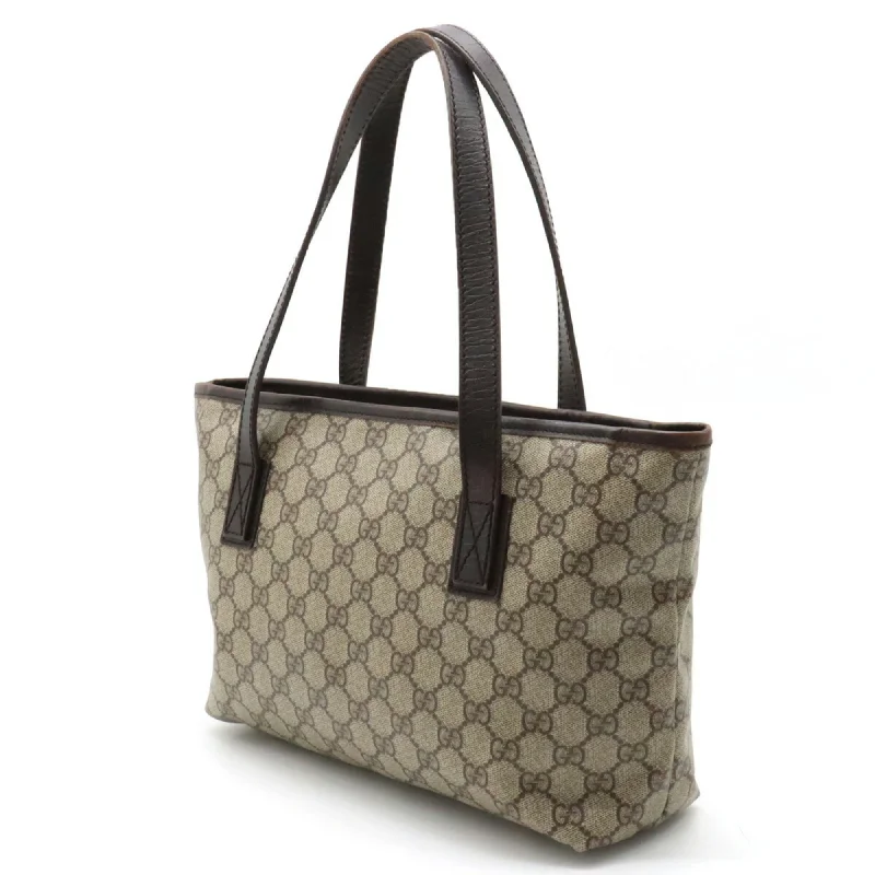 Women Gucci bags with interlocking G hardware for a classic lookWomen Gucci bags with interlocking G hardware for a classic lookGUCCI GG Supreme Plus Tote Bag Shoulder Beige Dark Brown 181086