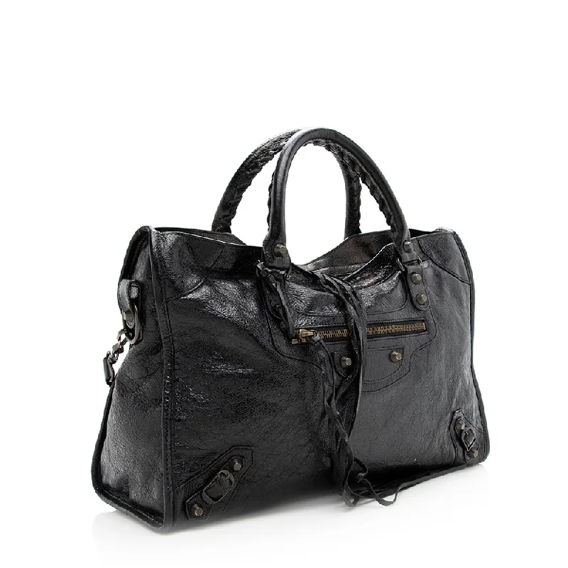 	Balenciaga First small size with suede leather constructionBalenciaga Agneau Classic City Satchel (SHF-20329)