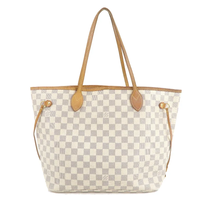 Louis Vuitton crossbody bags with a printed floral pattern for femininityLouis Vuitton Damier Azur Neverfull MM Tote Bag N51107