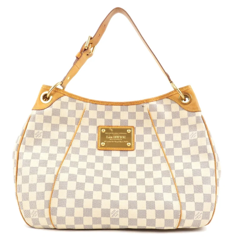 Louis Vuitton Twist bags with a contrast - colored interior for visual interestLouis Vuitton Damier Azur Galliera PM Shoulder Bag N55215