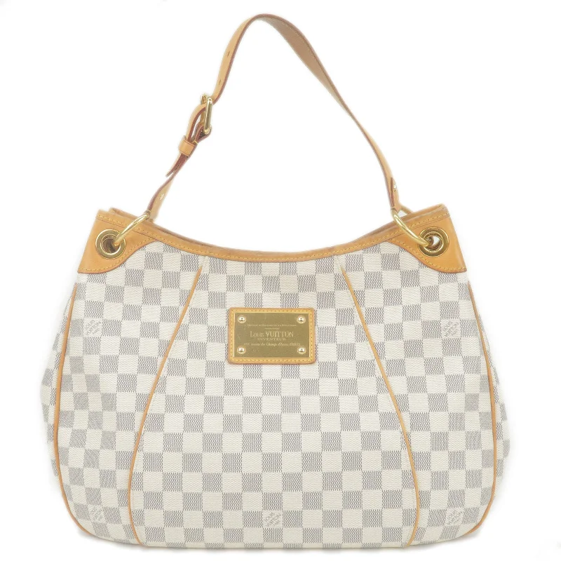 Louis Vuitton bags with a magnetic snap closure for easy accessLouis Vuitton Damier Azur Galliera PM Shoulder Bag N55215